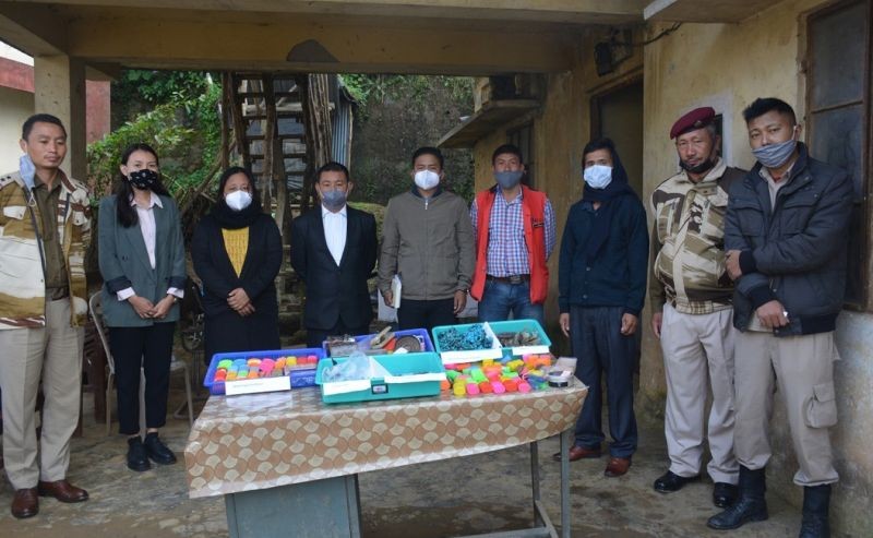 The seized drugs which were destroyed in Mon on November 18 under the watch of several officials.